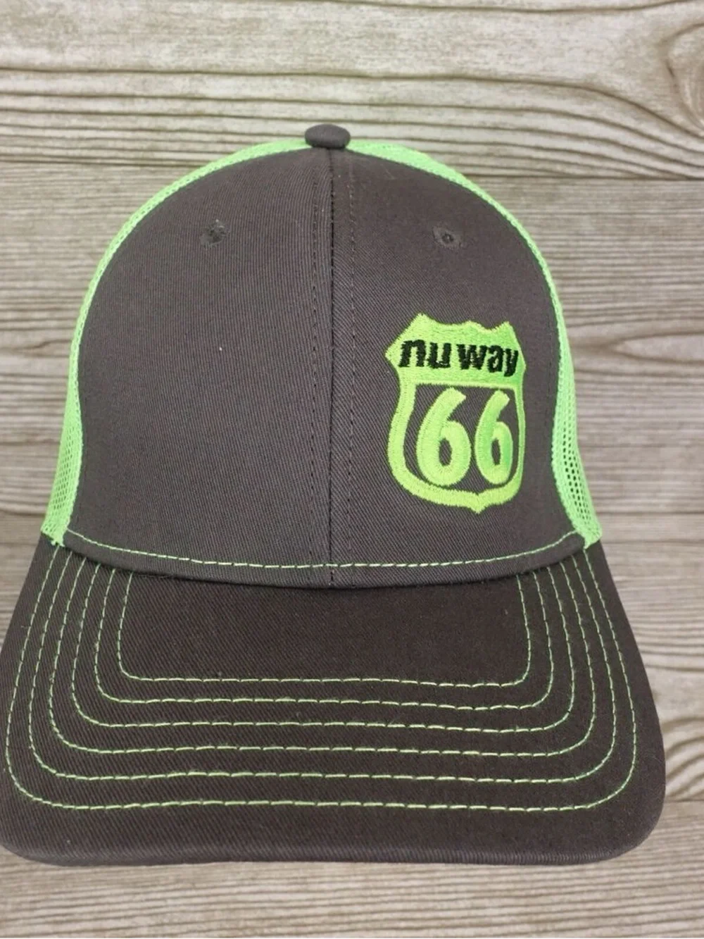 Kids Trucker Hat in Charcoal and Neon Green